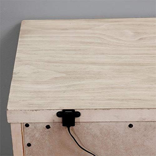 Antique White Wood Nightstand with USB Outlet Y409341