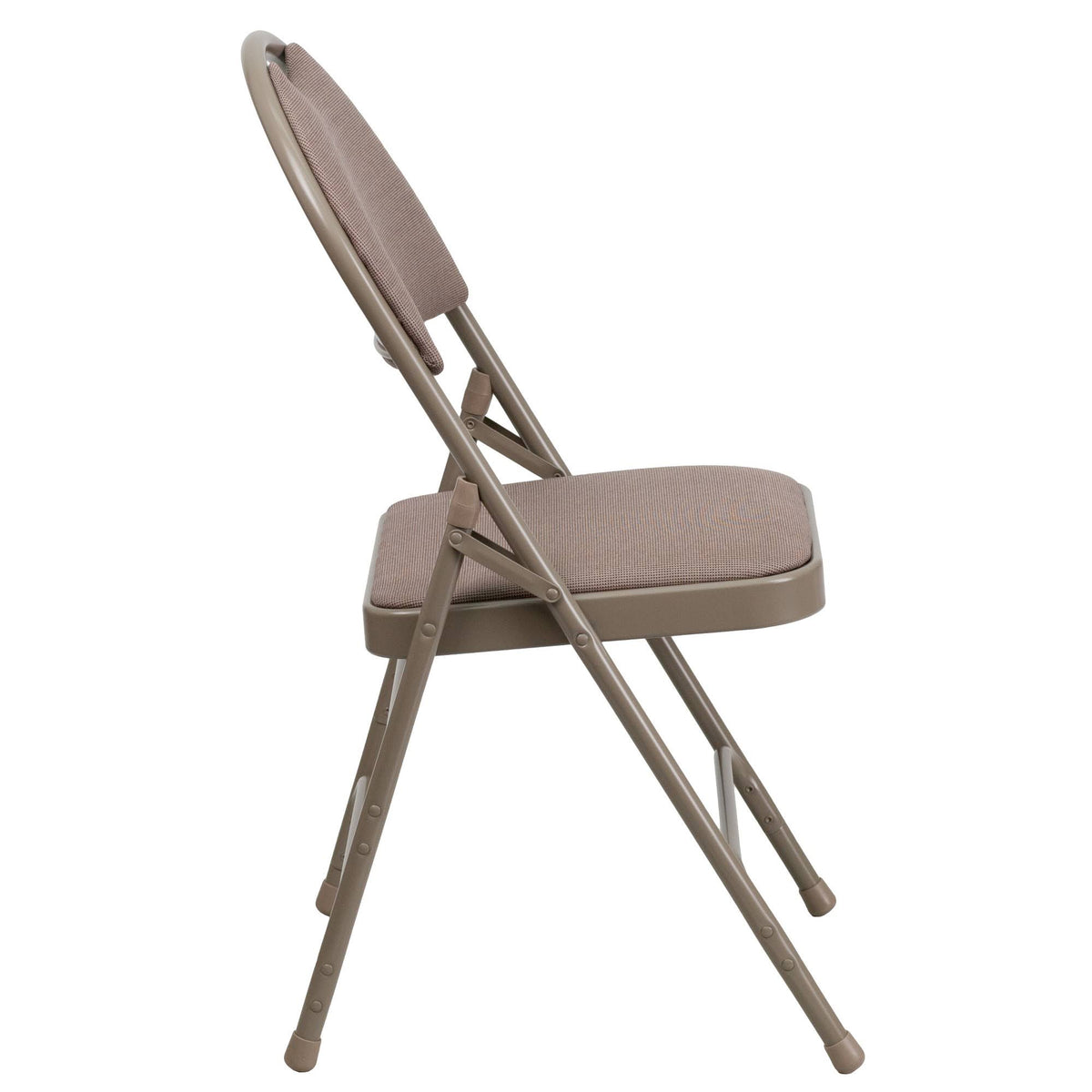 Beige Fabric Metal Folding Chair X556139