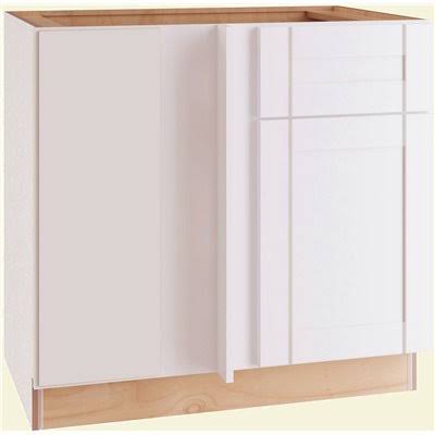 White Thermofoil Plywood Shaker Base Kitchen Cabinet 36 in. W x 24 in. D G692610