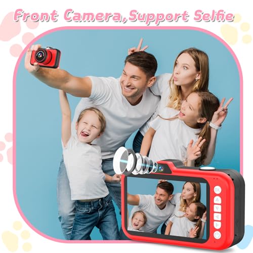 Kids Digital Camera with Rotating Zoom Lens, 3.5” Screen, 1080P, 32GB Card C19498