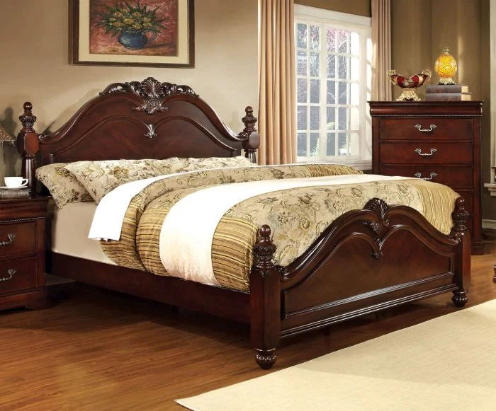 Cherry Color Queen Size Bed Y803769
