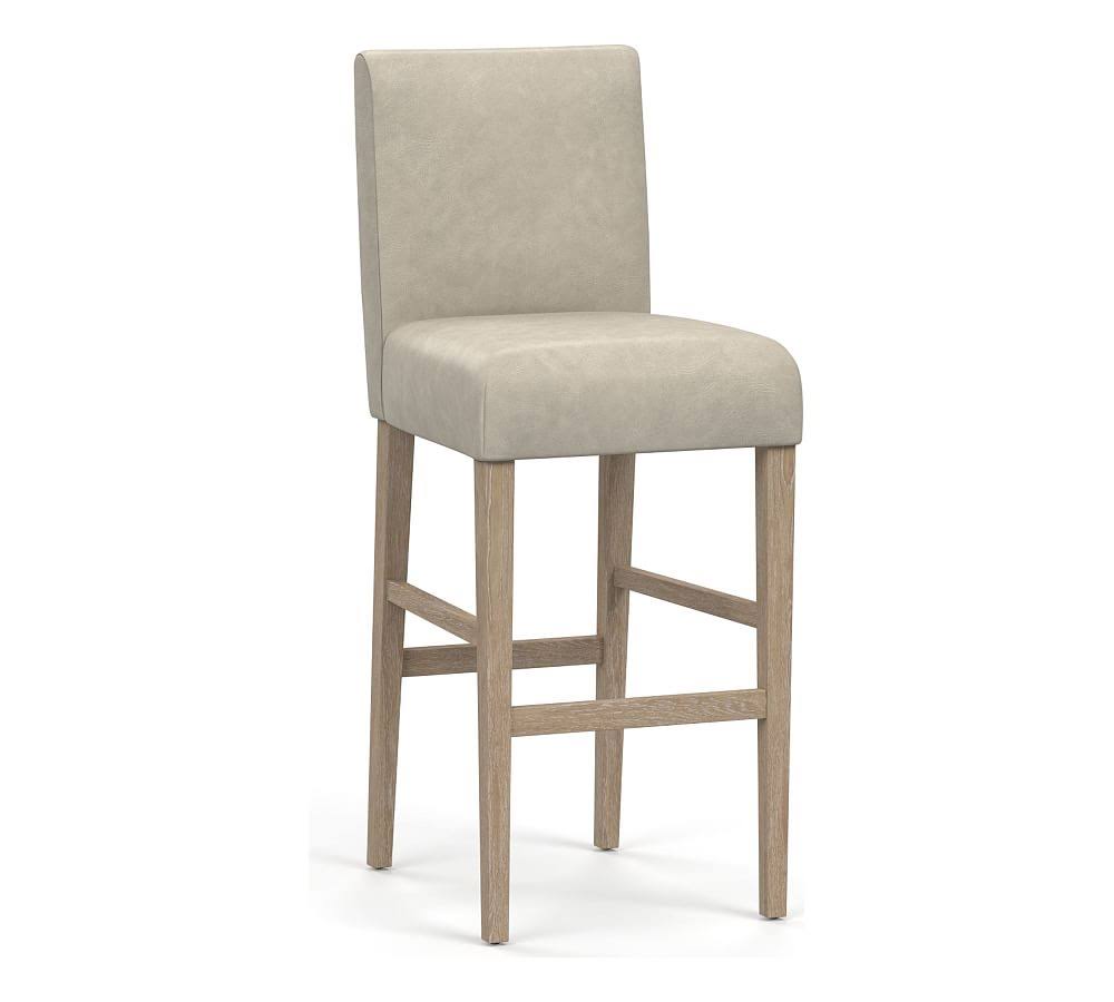 Gray Wash Leather Bar Stool C91731