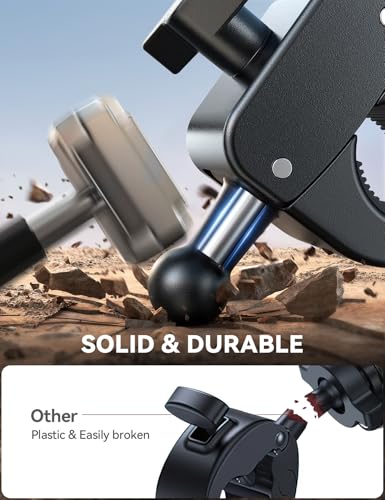 Motorcycle Phone Mount Holder with Metal Handlebar Clamp for 4.7-7" Cell Phones I3470