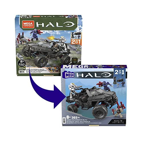303 Piece UNSC Razorback Blitz Vehicle Building Toy Set with 4 Micro Action Figures V11875