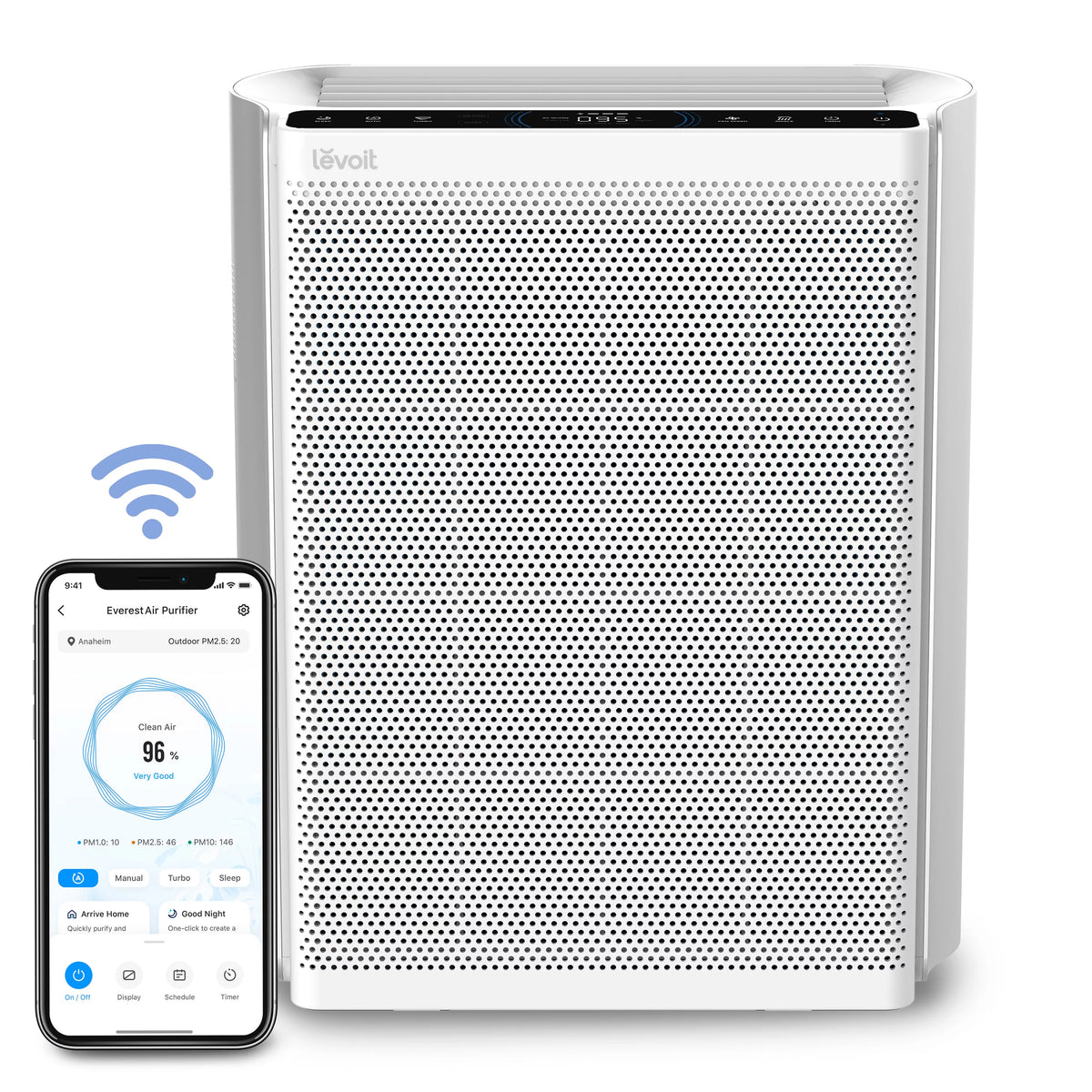 Air Purifier for Extra-Large Rooms, True HEPA Smart Air Cleaner with PM1/PM2.5/PM10 Monitor I7919