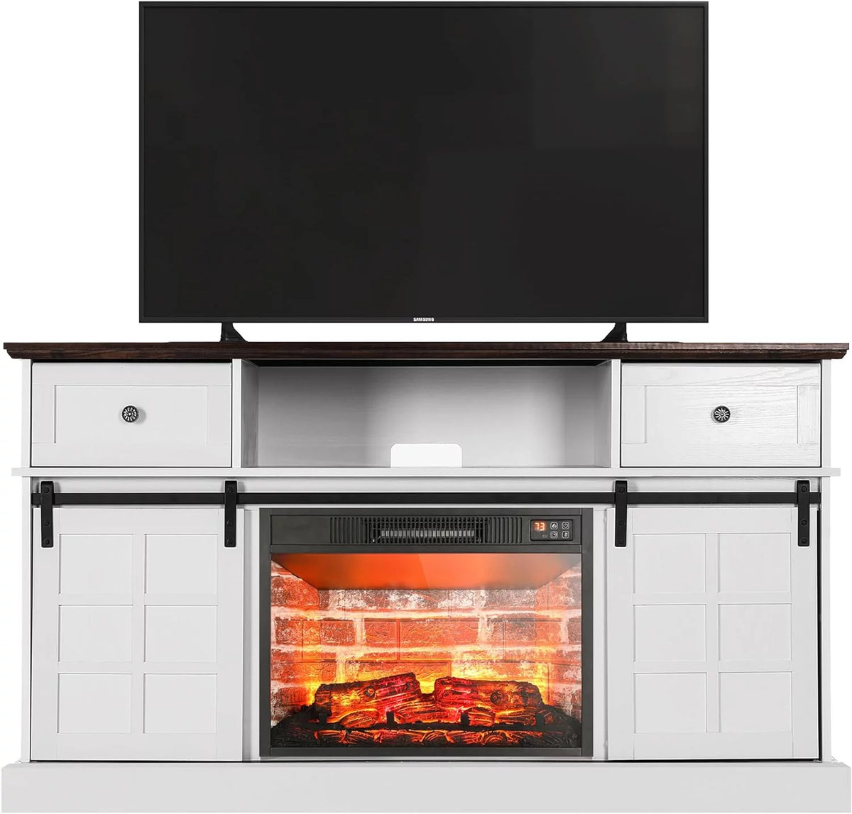 White Fireplace TV Stand C990017