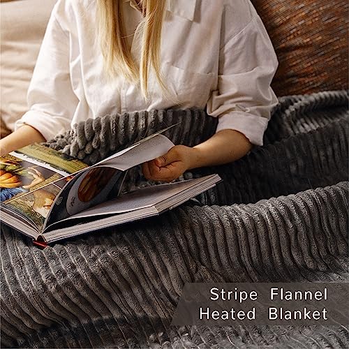 Beige Full Size Electric Heated Blanket with Dual Controller Z142