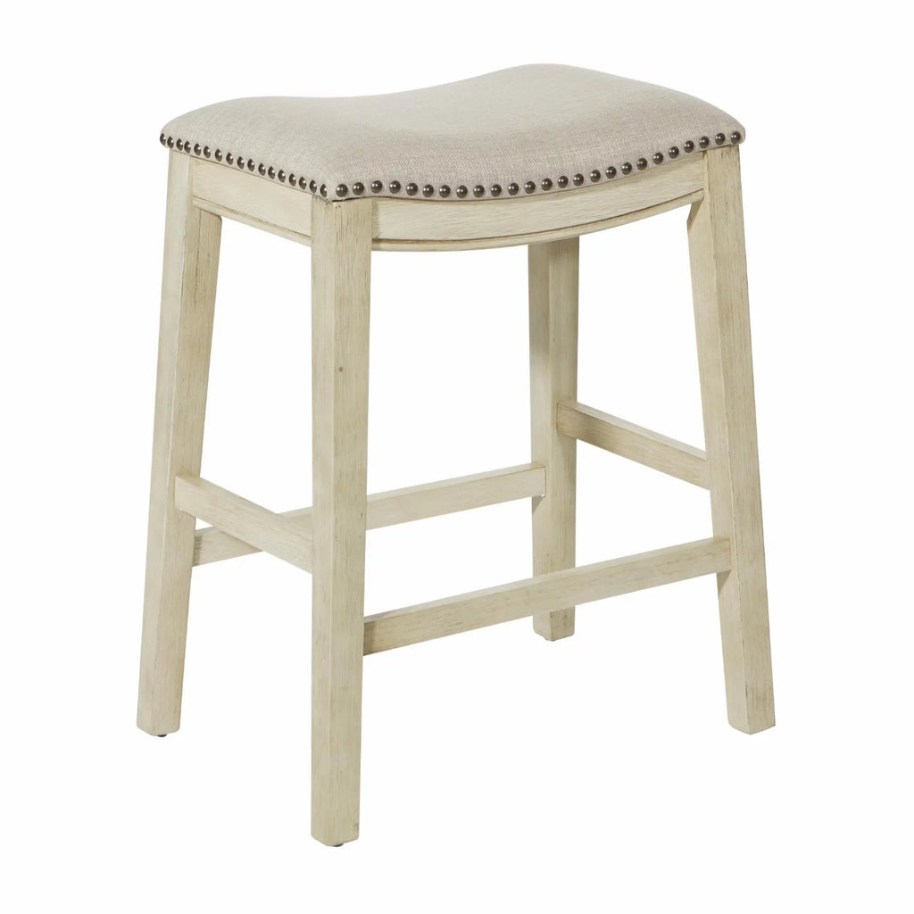 Beige Fabric Saddle Stool 2-Pack N3649