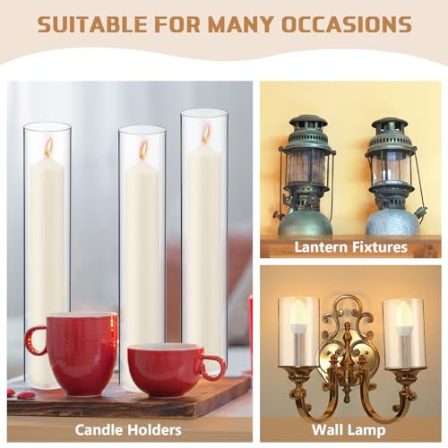 6 Pieces Clear Glass Hurricane Candle Holder (3 x 10 Inch) S84417