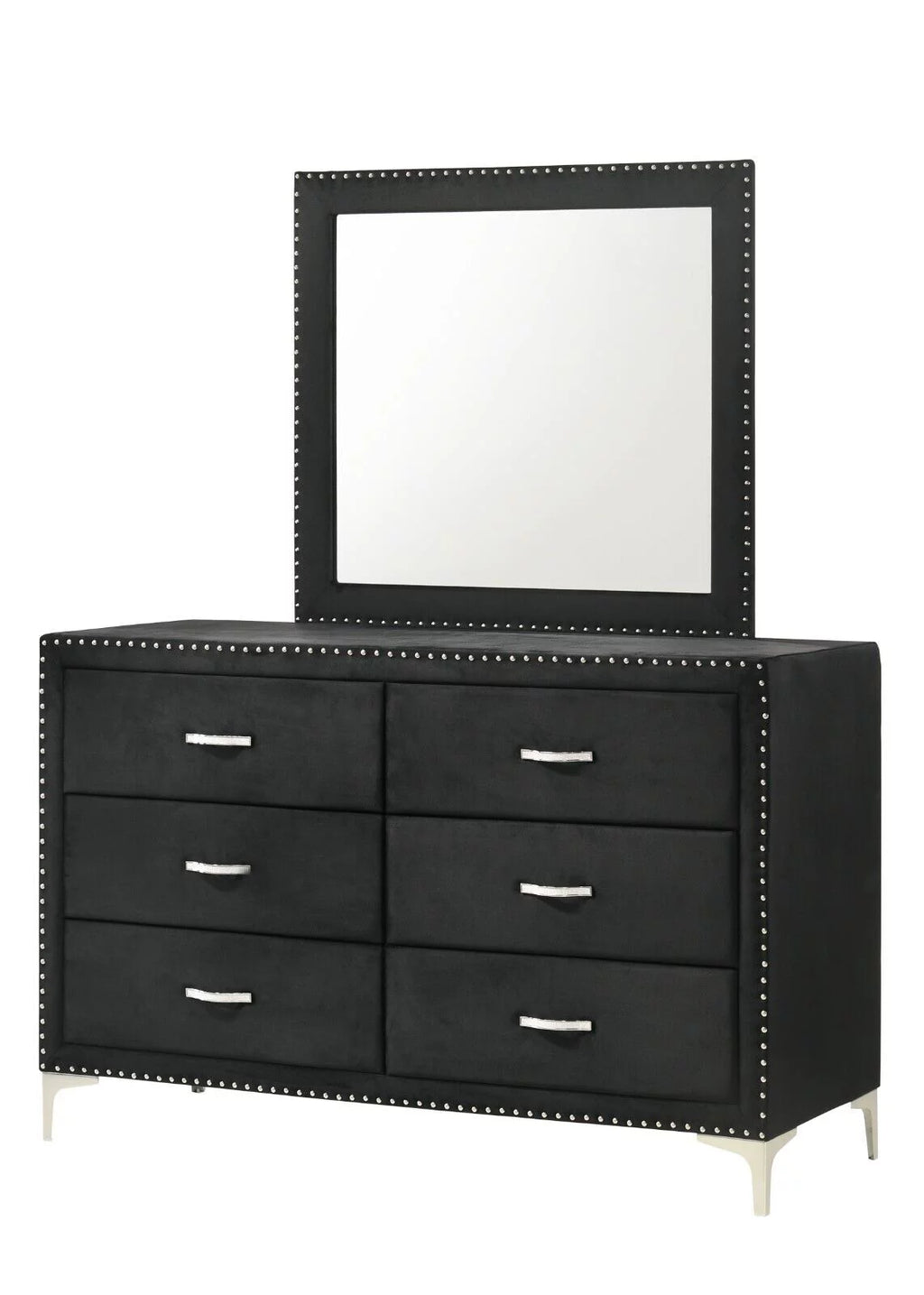 Black Velvet 5pc Queen Size Bedroom Set L93285