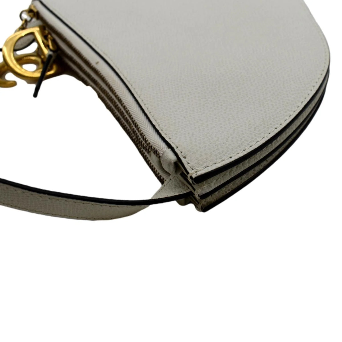 White Leather Crossbody Pouch Bag V3226