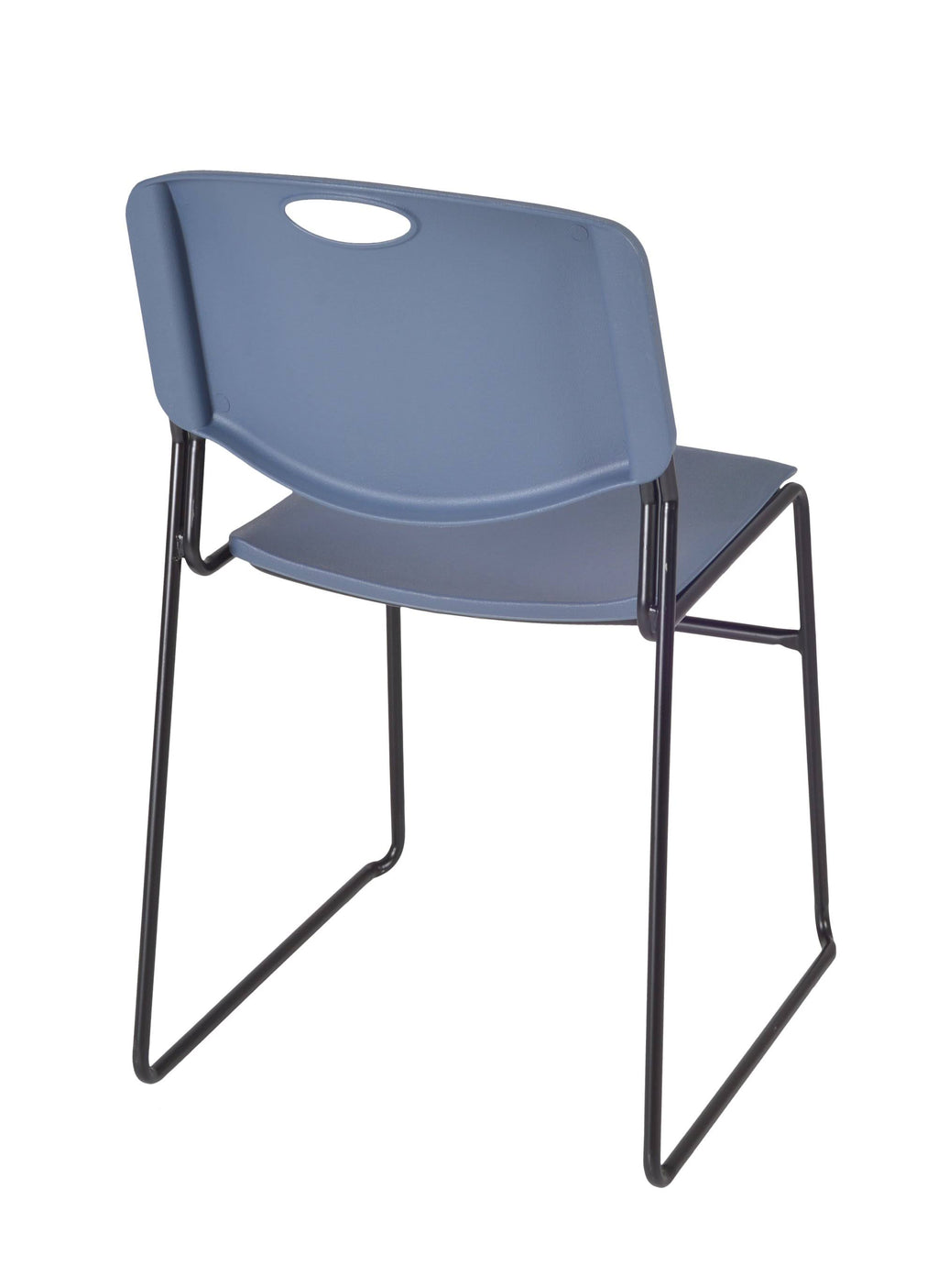 60x22 Training Table Mocha Walnut and 2 Stack Chairs Blue X2743