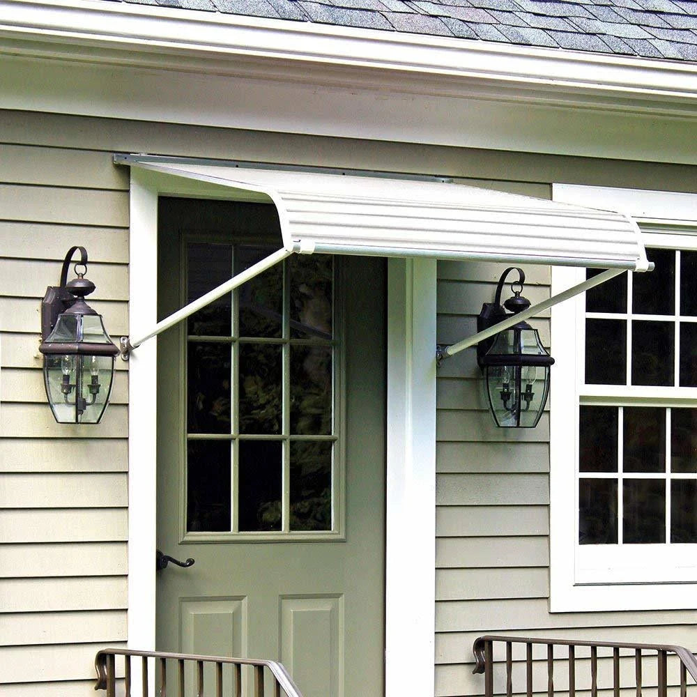 White Aluminum Door Canopy with Support Arms K9771