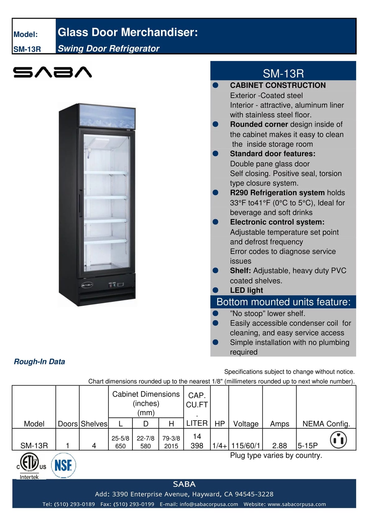 13 cu ft Glass Door Merchandiser Refrigerator T2017