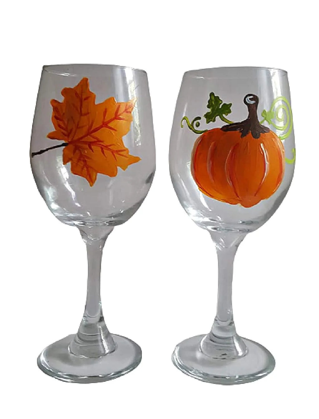 Hand Painted Wine Glasses Set Of 2 H3536