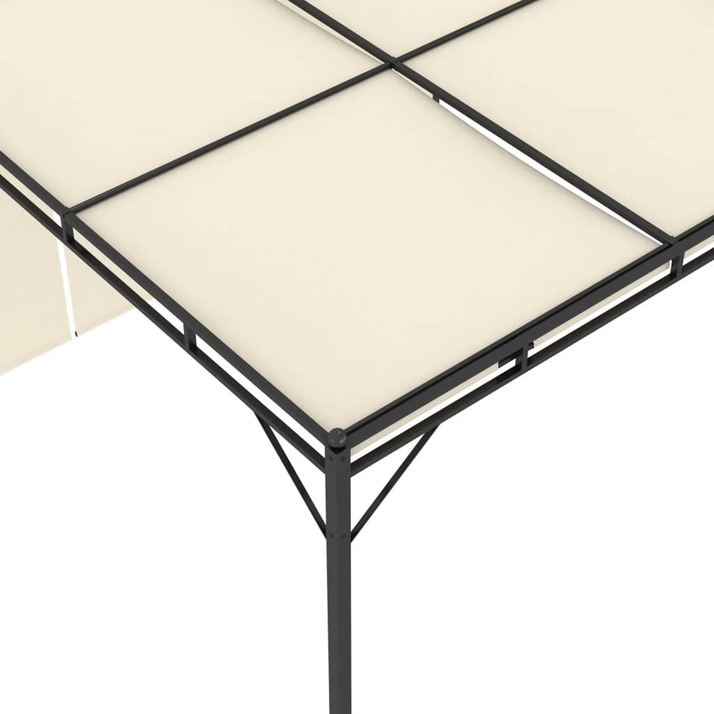 Canopy Cream Party Tent Shelter with Steel Frame and 100% Polyester Side Curtain H41031