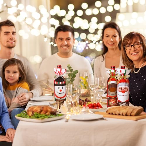 12 Pieces Christmas Wine Bottle Bags F458