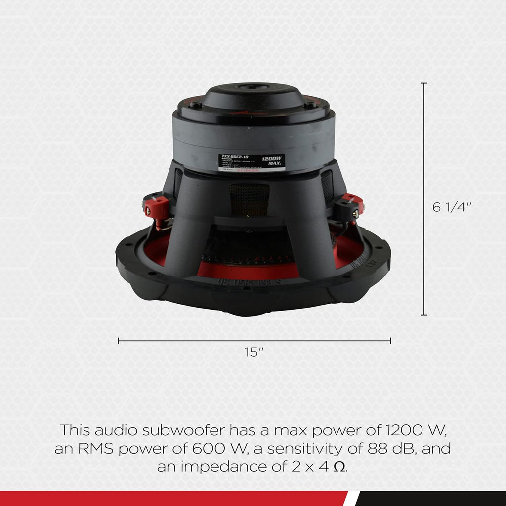10 Inch 1,200 Watt 4 Ohm DVC Car Audio Subwoofer S217772