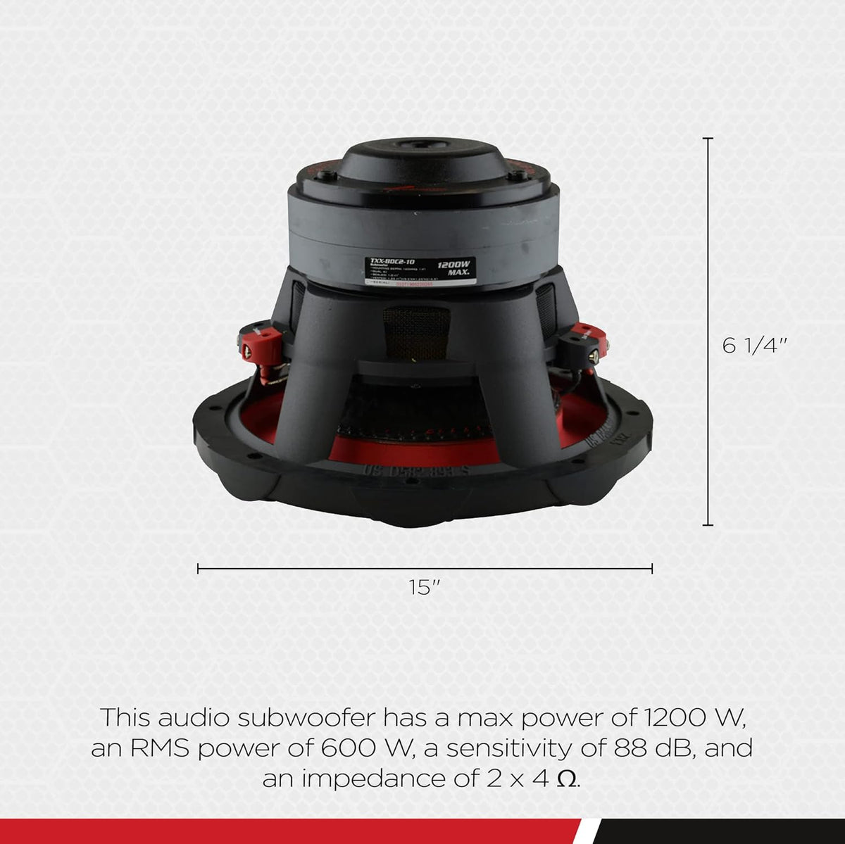 10 Inch 1,200 Watt 4 Ohm DVC Car Audio Subwoofer S217772