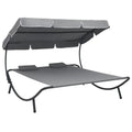 Outdoor Bed with Canopy and Pillows Gray J214