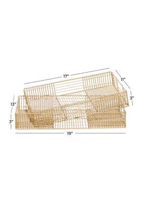 Gold Metal Tray Set of 2 P677600