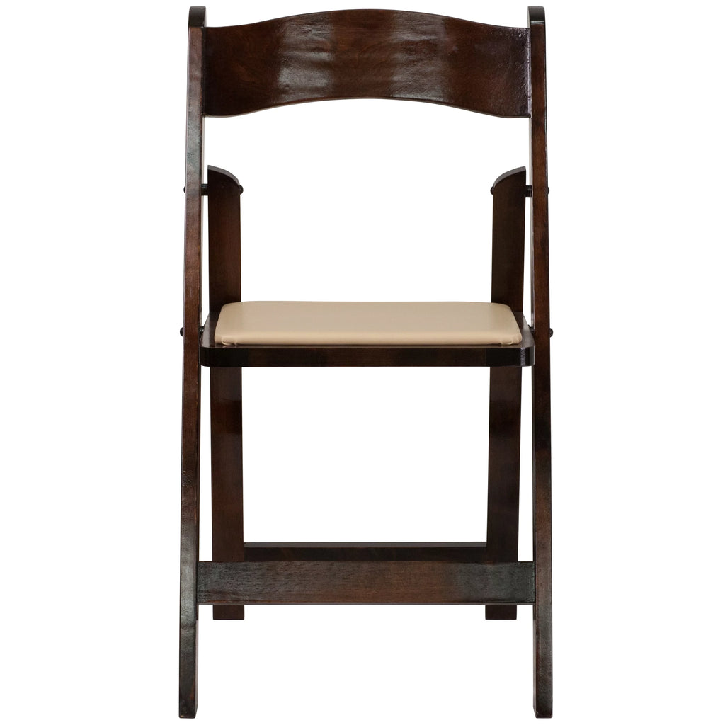 2 Pack Wood Folding Chair with Vinyl Padded Seat V14749