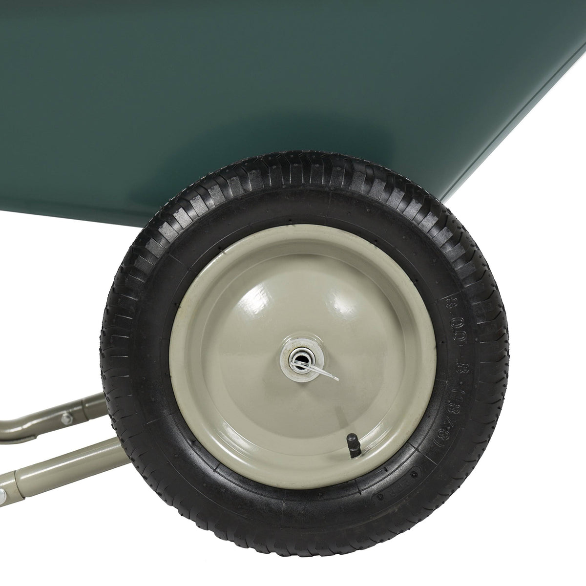 Green Dual Wheel Wheelbarrow Yard Cart F5343