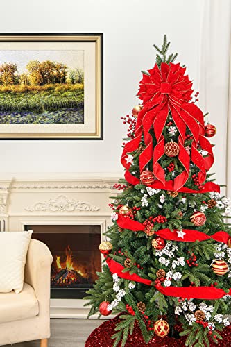 Christmas Tree Topper Bow with Snowflake Pattern E7383