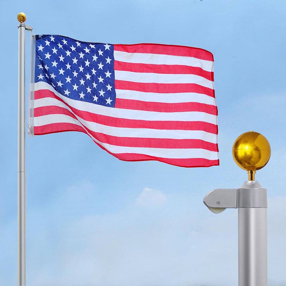 Aluminum Flagpole with US American Flag E771314