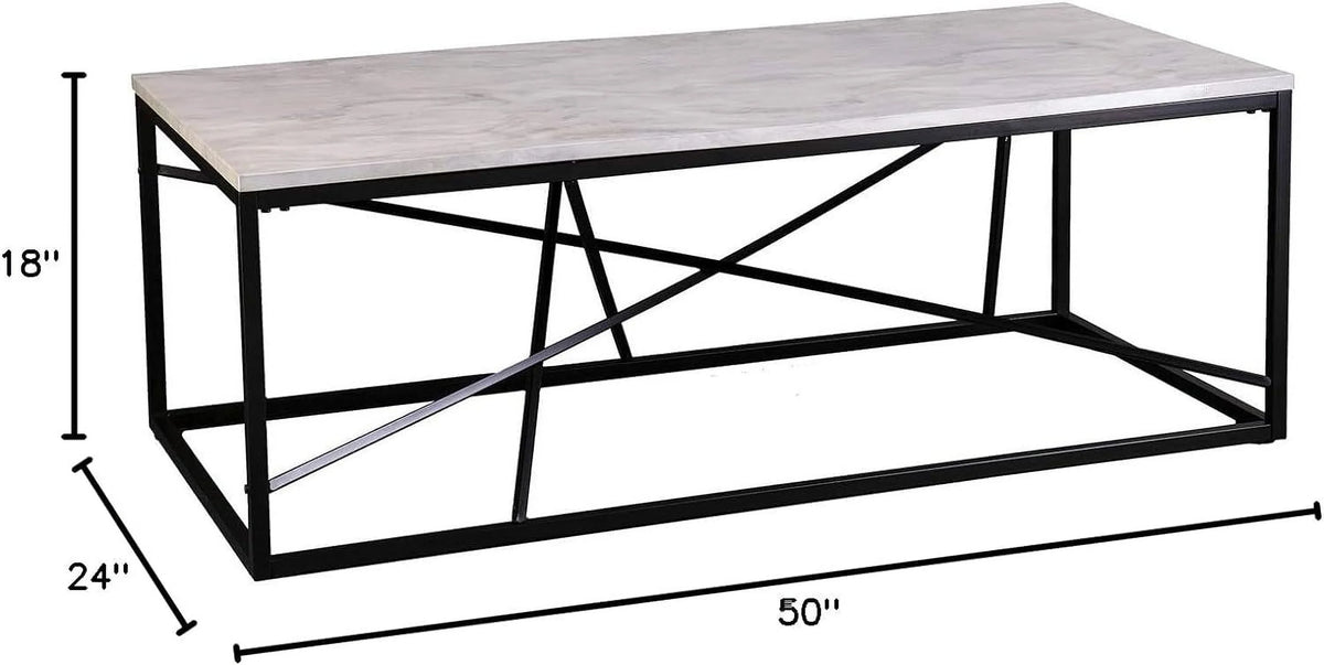 White Faux Marble Coffee Cocktail Table A9566