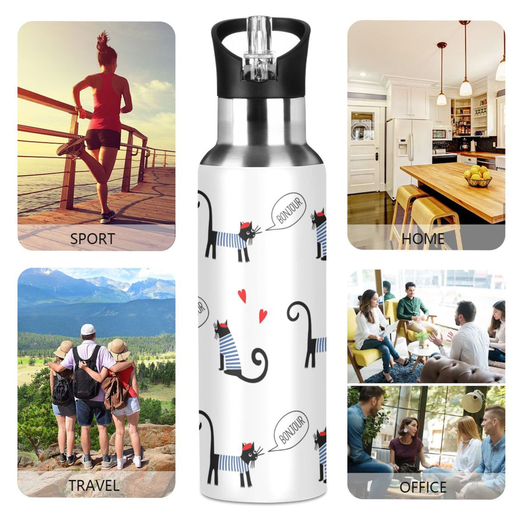 Stainless Steel Insulated Water Bottle with Straw Lid I15533