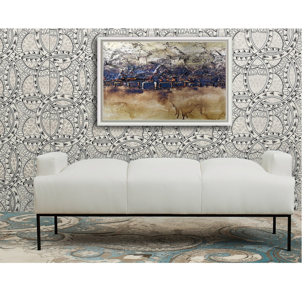 PU Leather Ottoman with Metal Frame J200