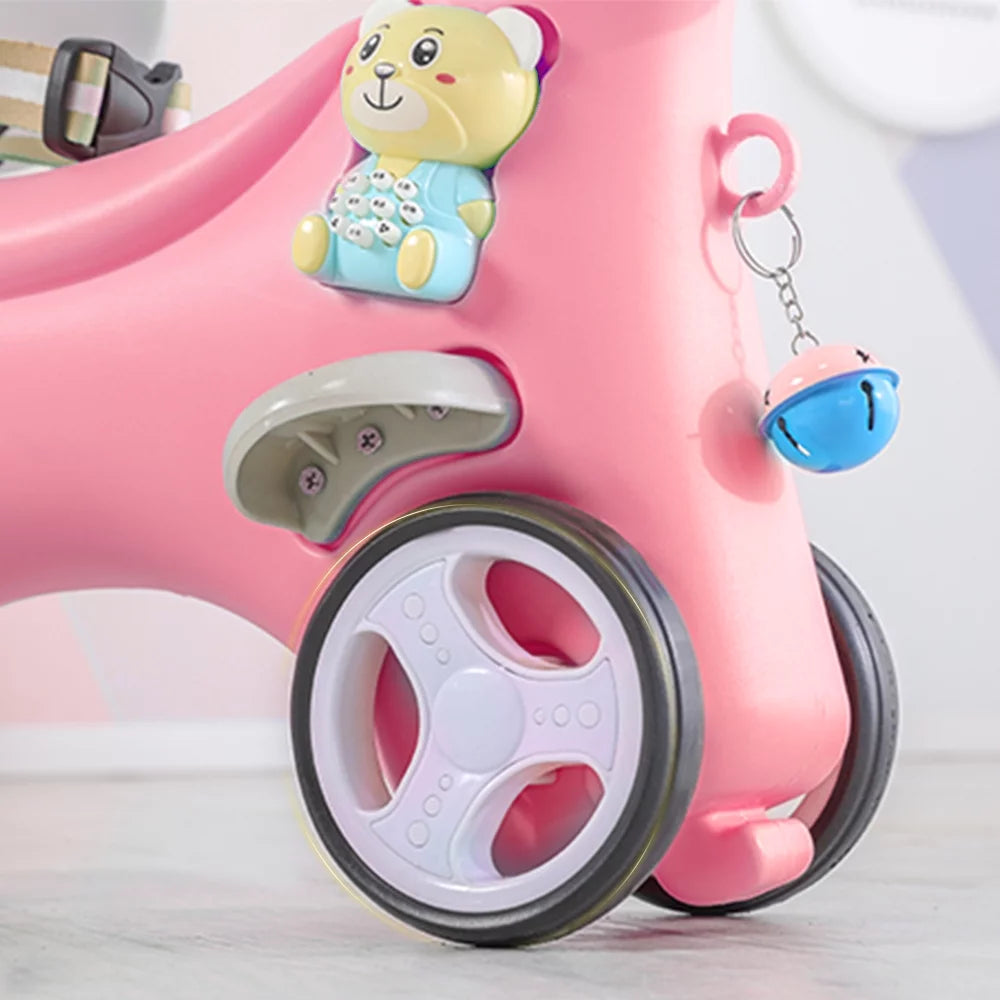 Pink Unicorn Ride On Toy with Push Handle Z9665
