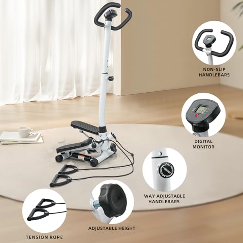 Stepper Machine with Resistance Bands, 300LBS MAX Weight Capacity, Adjustable Height J814052