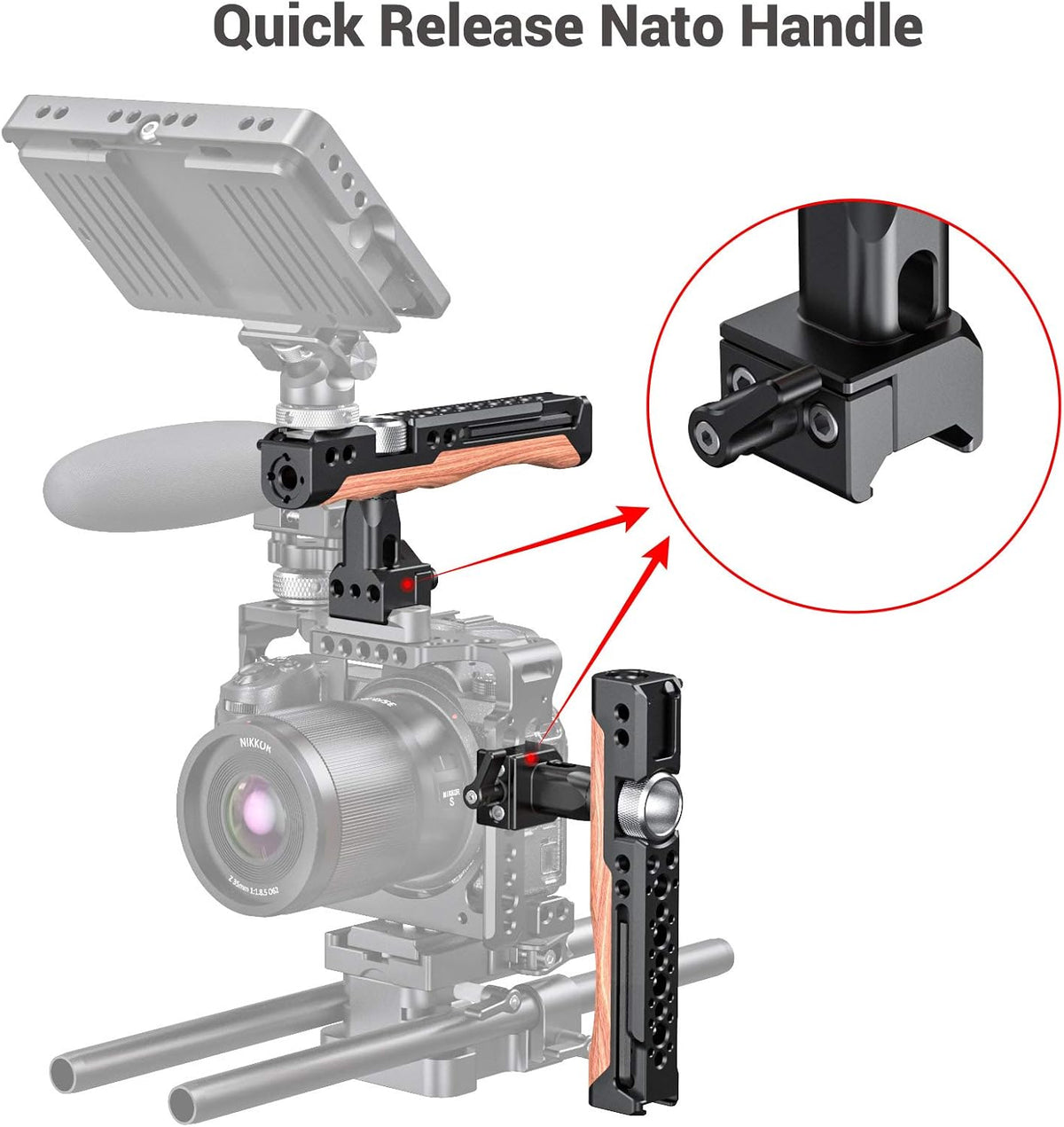 Camera NATO Top Handle Grip with Cold Shoe Mount G757