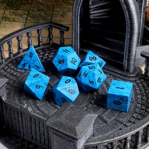 7 PCS Stone DND Dice Set with Case D362676