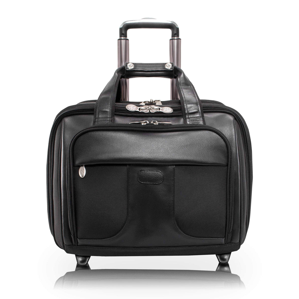 Black Nylon Detachable-Wheeled Laptop Case B909