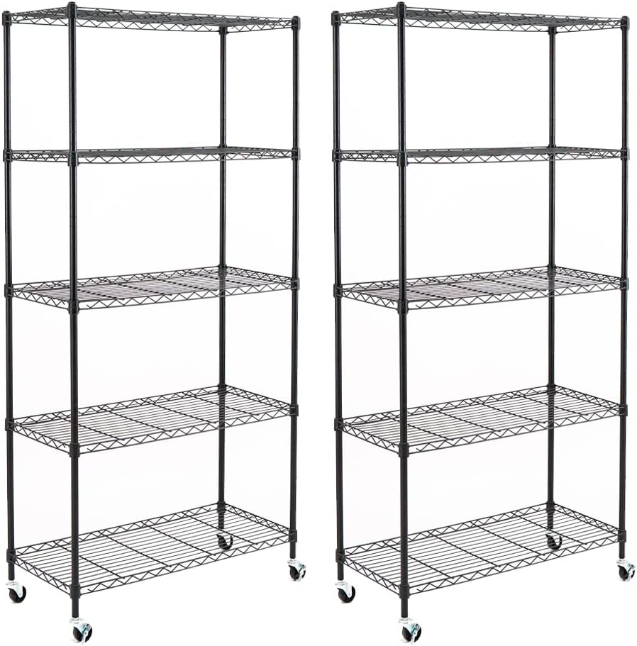 5-Shelf Adjustable Carbon Steel Wire Shelving Unit B3866