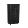 Black 8 Drawer Wood Rolling Storage Cart C77670