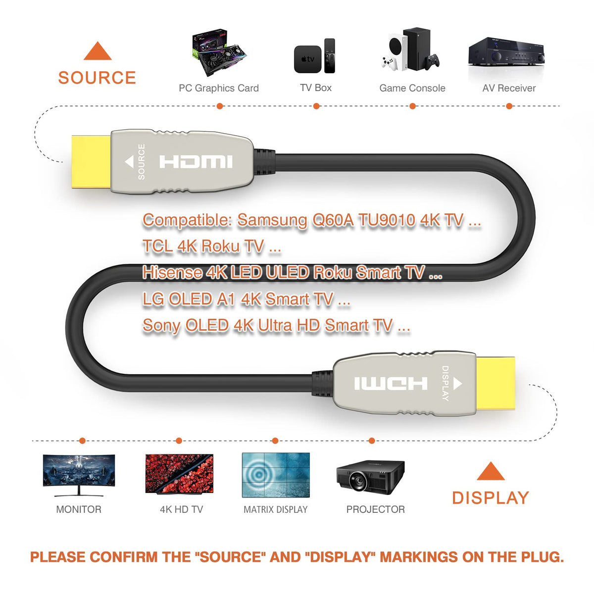 4K60HZ HDR 10 feet HDMI Fiber Cable F772