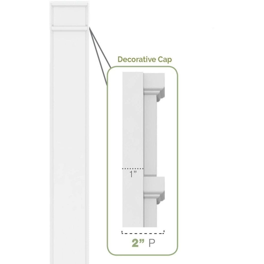 Two Equal Flat Panel PVC Pilaster with Standard Capital & Base (Pair) T6985