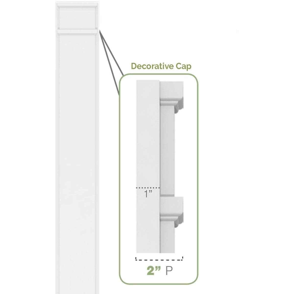 Two Equal Flat Panel PVC Pilaster with Standard Capital & Base (Pair) T6985