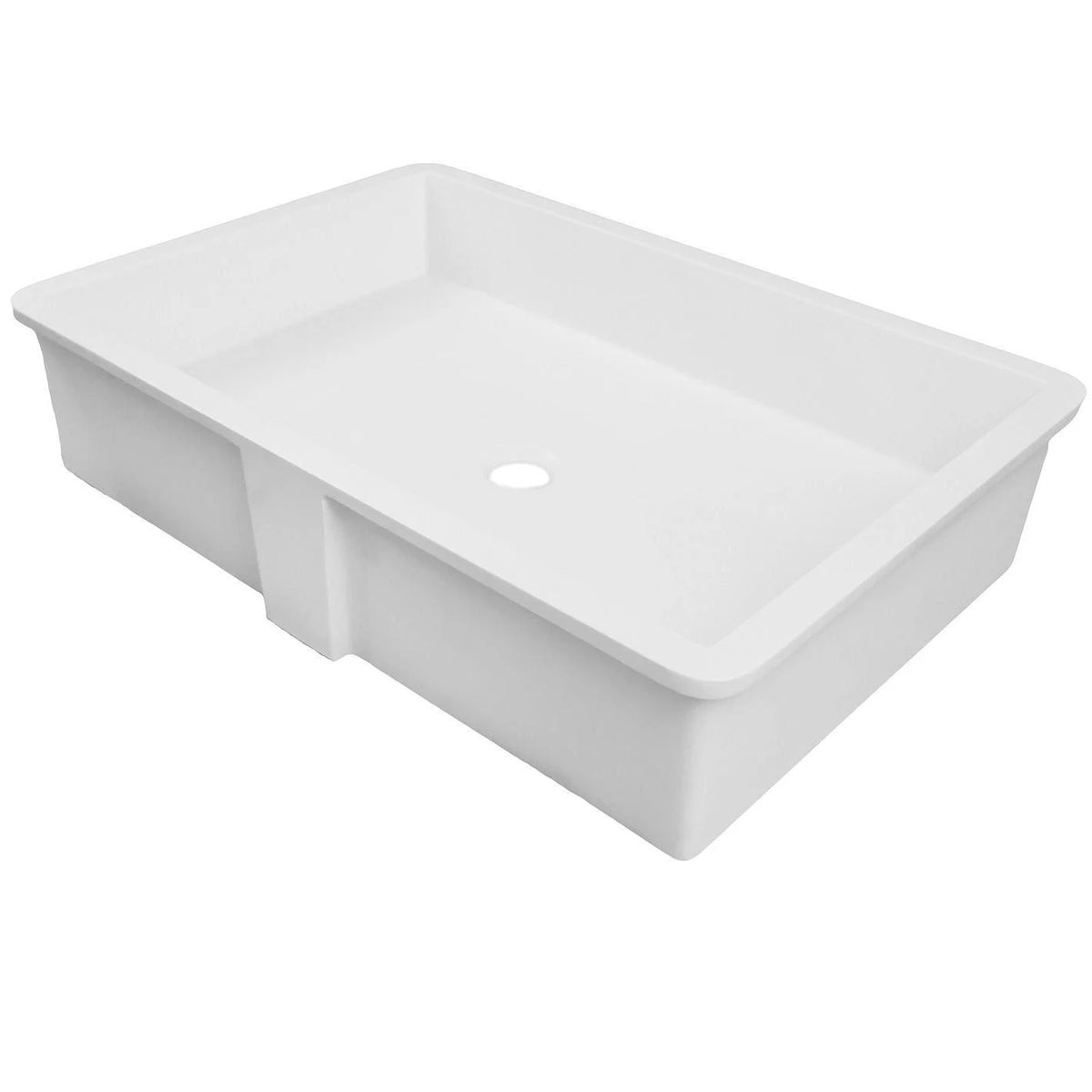 White Solid Surface Rectangular Undermount Lavatory P5351