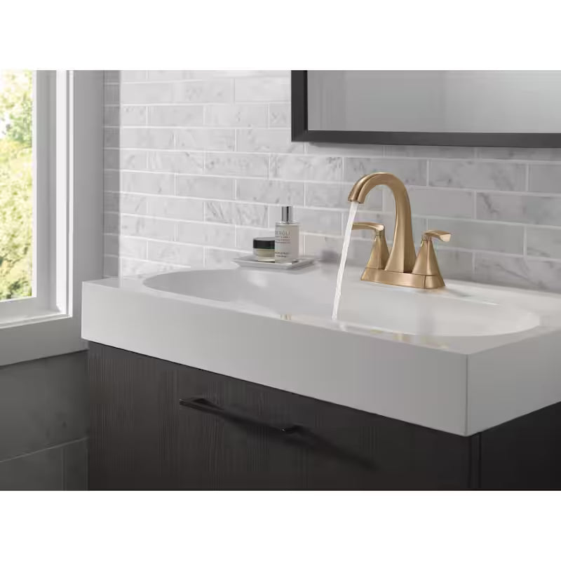 4 in. Centerset Double-Handle Bathroom Faucet in Champagne Bronze H10846