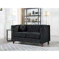 Black Velvet Chesterfield Loveseat L7503