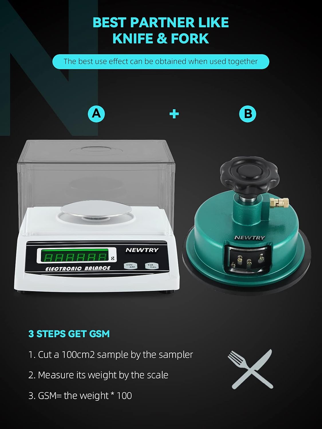 1000g/0.01g Electronic Fabric GSM Scale with Disc Sampler Cloth Cutter X9891