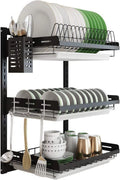 Black Stainless Steel 3 Tier Dish Drying Rack with Drainboard G107