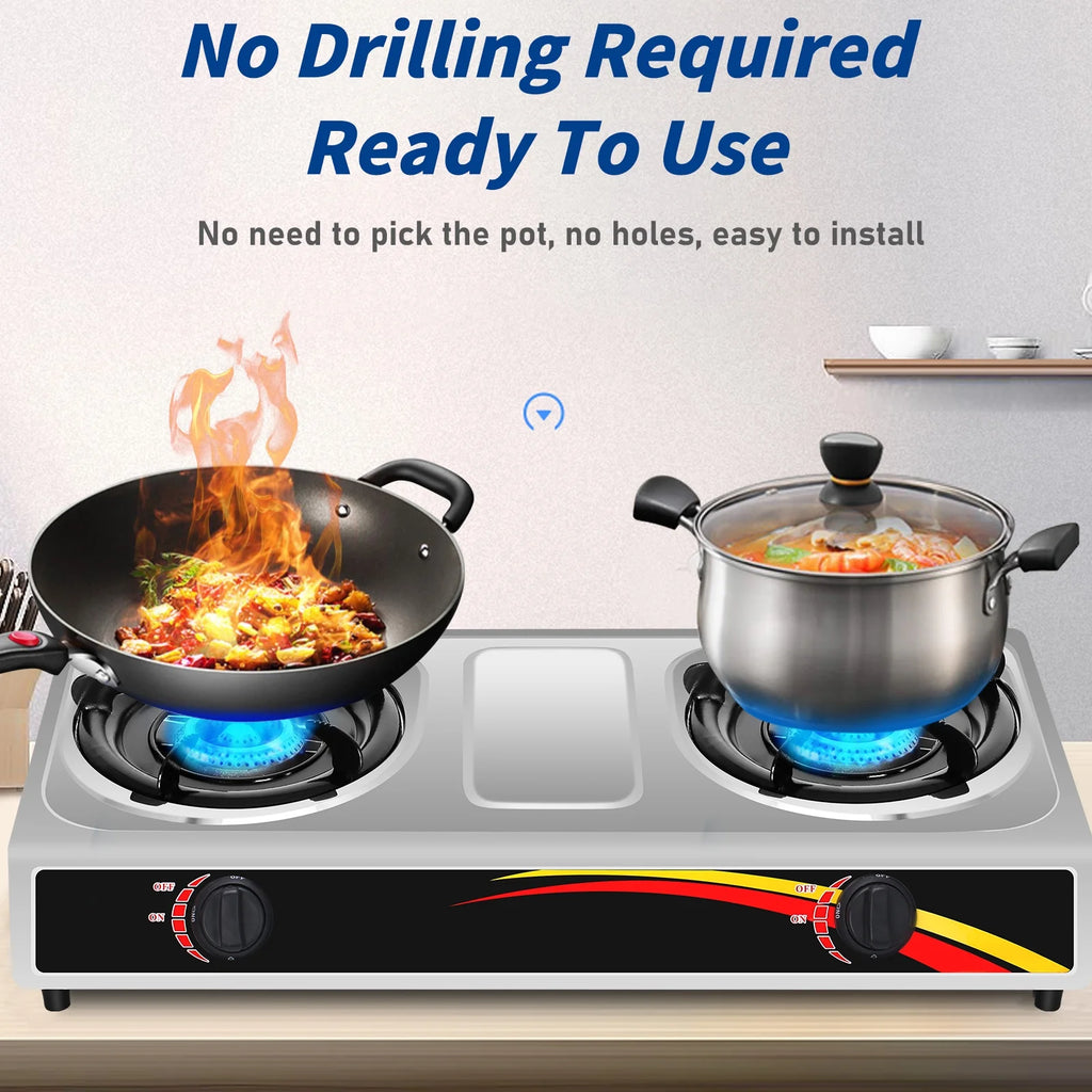 Portable Propane Double Burner Camping Stove K3304