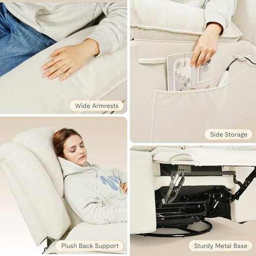 Oversized Swivel Rocker Recliner Chair with Heating H75881