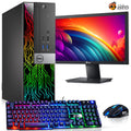 Restored Dell OptiPlex Desktop Computer PC with RGB lights, Intel i5 Quad-Core 6th Gen. Processor, 8GB Ram, 256GB SSD, 22 inch Monitor, BTO RGB Gaming Keyboard & Mouse, WiFi, Windows 10 Pro (Renewed) H255623